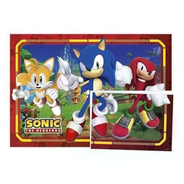 KIT Decoração Sonic Festa Infantil – Painel + Decoração de Mesa + Porta Forminhas + Adesivos –