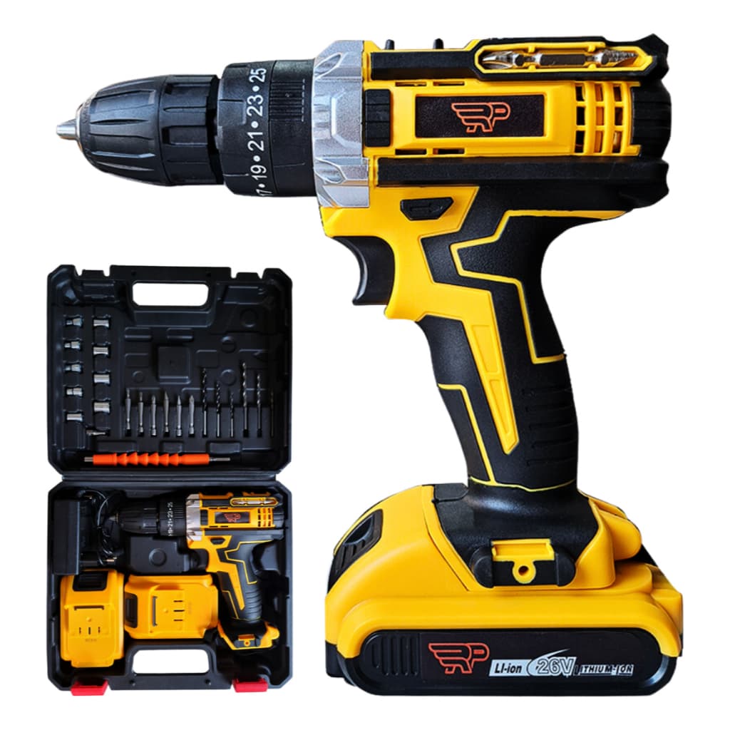 Parafusadeira Sunto DW21 Furadeira Impacto 2 Baterias Maleta Kit Cor Amarelo e Preto Frequência 50/60hz