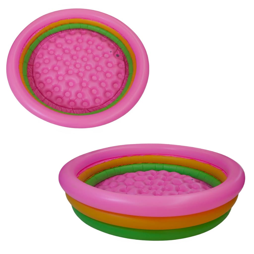 Piscina Inflável de 3 Camadas Menina Multiuso - 400 Litros Fundo Inflável Rosa Macio PVC Resistente Inmetro - QUEEN SHOP