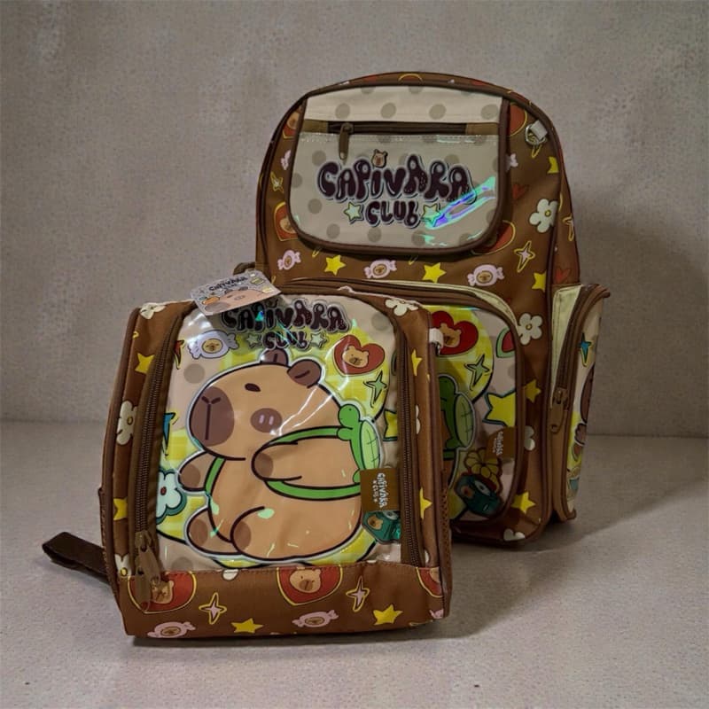 Mochila Escolar Infantil de Costas Capivara Club - Modelo 2026 - Grande