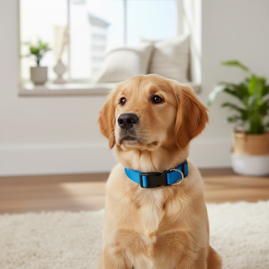 Coleira para cachorro Tam PP Azul – Confortável, ajustável e resistente. Ideal para passeios seguros e cheios de estilo