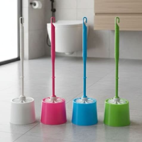 Escova Sanitária Para Banheiro Vaso Sanitário Plástico com Suporte 34cm Azul branco rosa verde