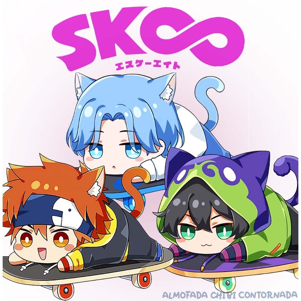 Almofada Anime | Chibi | Sk8 the infinity | Reki | Langa | Miya | Almofada Contornada | Anime