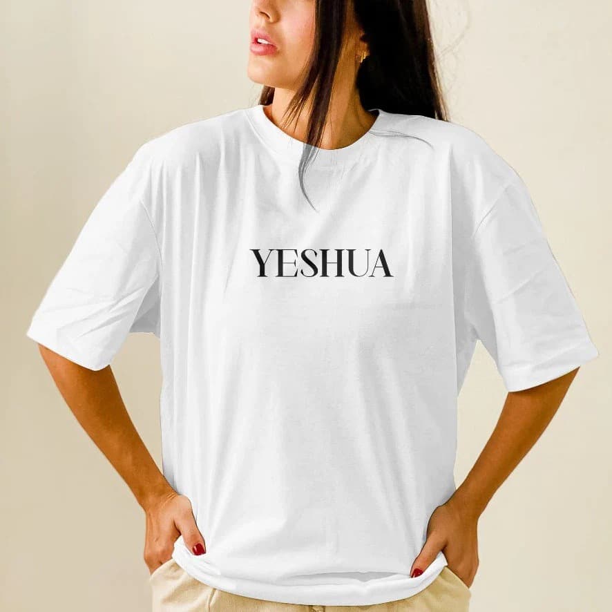 camiseta unissex linda Yeshua moda cristã confortável e estilosa estampa minimalista 100% algodão