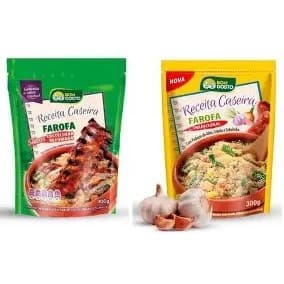 Kit 02 Pacotes de Farofa Premium Bom Gosto Sabores Tradicional e Costelinha Defumada - 300 g cada