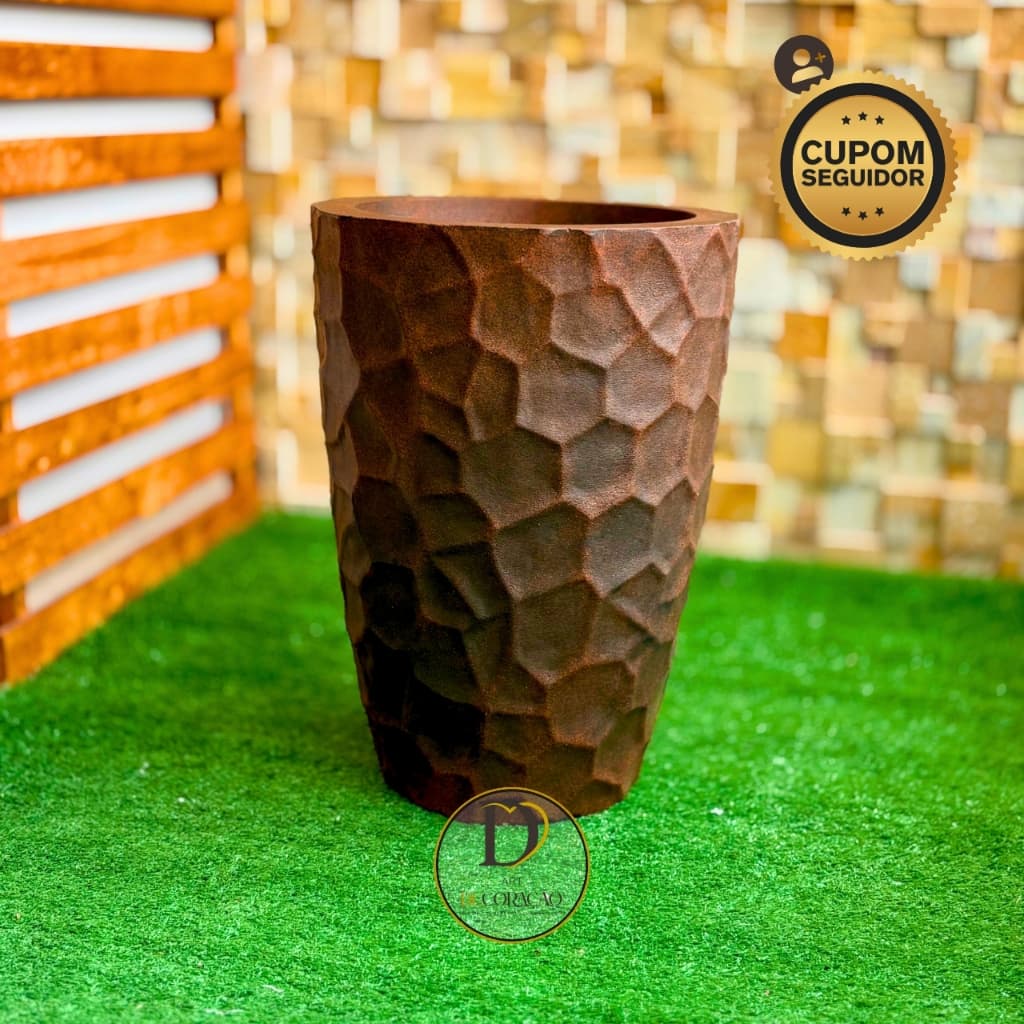 Vaso Decorativo para Plantas Coluna Pedra P Ideal para Sala Varanda Jardim e Área Gourmet