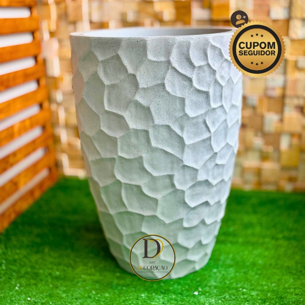 Vaso Decorativo para Plantas Coluna Pedra M Ideal para Sala Varanda Jardim e Área Gourmet
