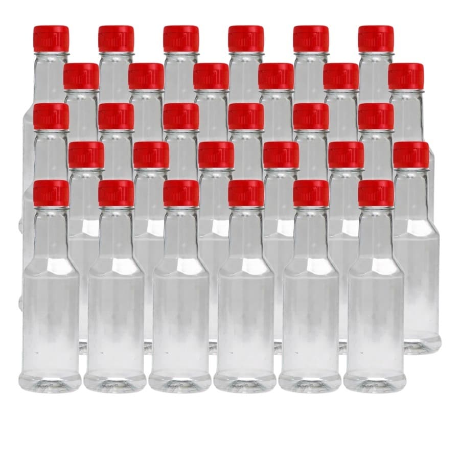 Kit Frasco Garrafa Plástico Pet Molho Tempero 150/200ml Com Tampa Vermelha Flip Top