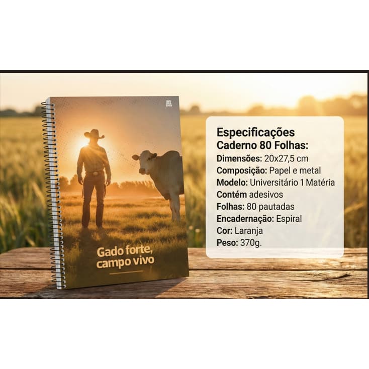 Caderno Grande Capa Dura Agro Agronomia Veterinária Fazenda 80 ou 160 Folhas Pronta Entrega