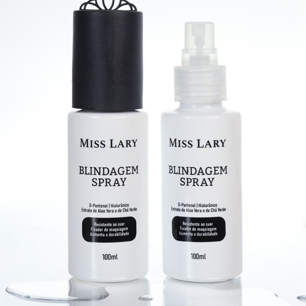 Fixador Bruma Maquiagem Blindagem Spray Miss Lary - D- Pantenol, Hialurônico e Aloe Vera Alta Durabilidade e Resistência