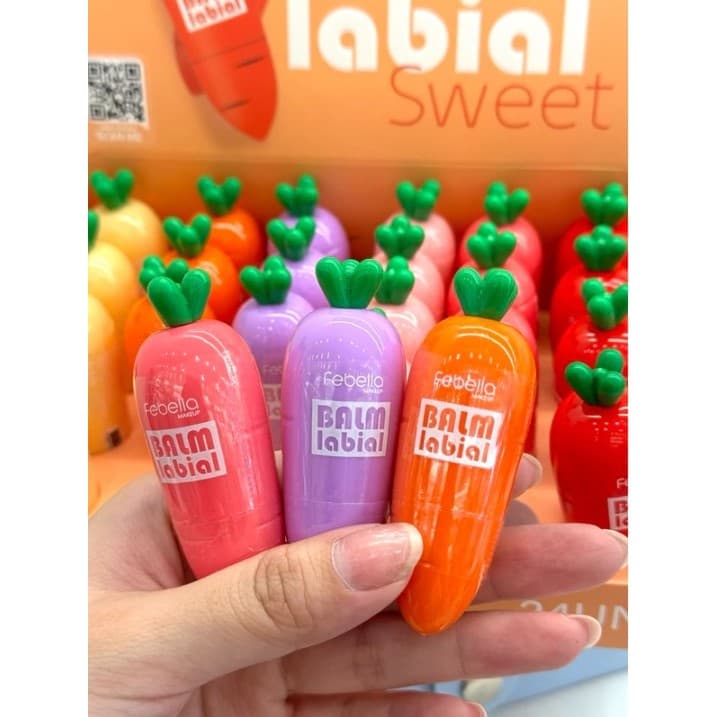 Kit de 3 Lip Balm Sweet Cenoura Fofa - Febella