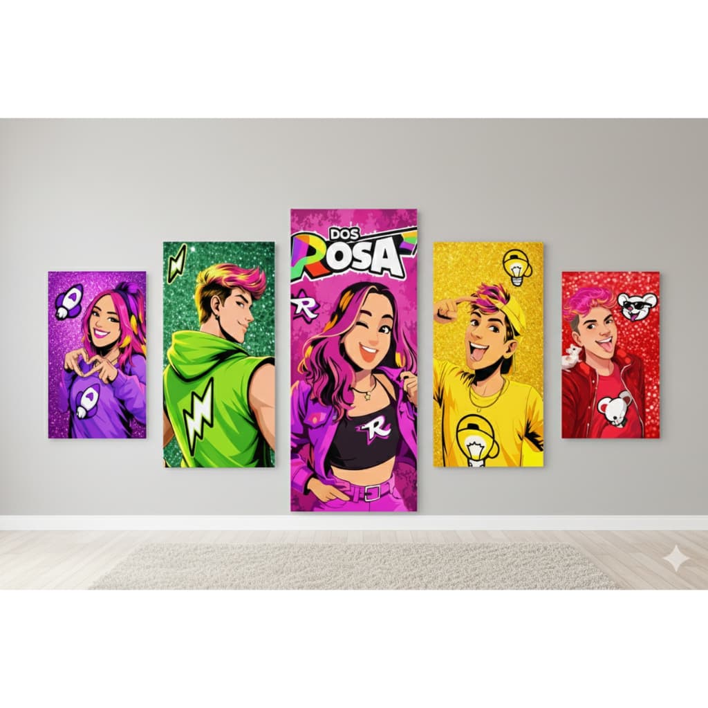 QUADRO DECORATIVO DOS ROSA KIT QUARTO INFANTIL EMILLY VICK