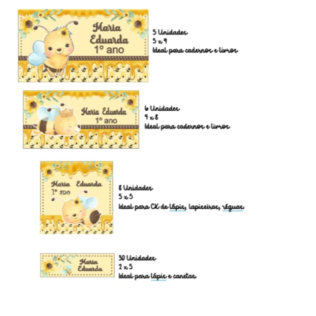 Etiquetas adesivas Personalizadas: Escolha seu tema. Etiquetas escolares.