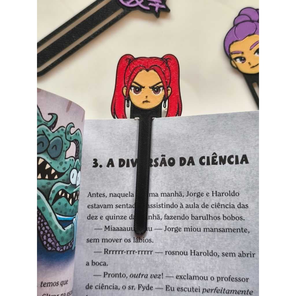 Kit com 4 marcadores de livro Huntrix Guerreiras do Kpop