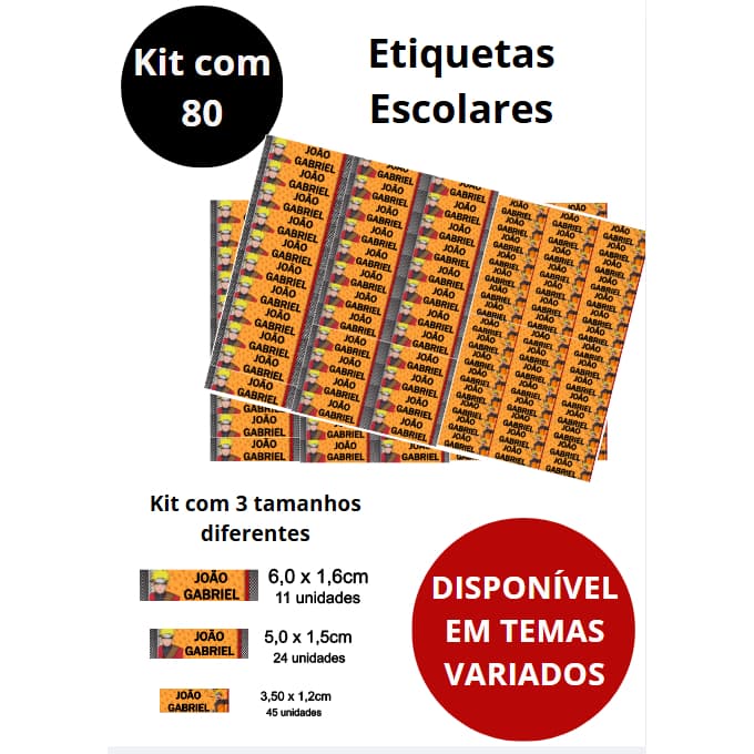 Etiquetas Escolares Personalizadas Nome e Série - Etiquetas Escolares - Resistente - Entrega Rápida.