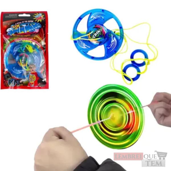 Brinquedo Spinner De Corda Giro Maluco Gira Com Luz Led - Pião