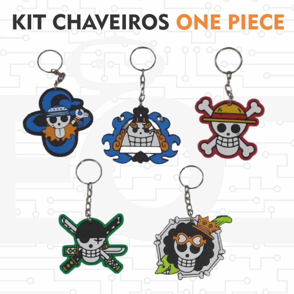 Chaveiros Anime One Piece Otaku Geek Luffy Soro Brook Nami