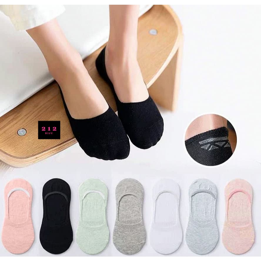 Meias Sapatilha Soquete Invisível Com Silicone Algodão Feminina Varias Modelos 212BIJU 001