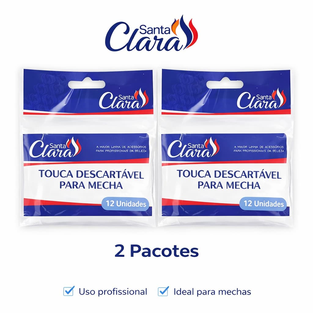 Kit 2 Pacotes Touca Para Mecha Descartável Santa Clara – 24 Unidades