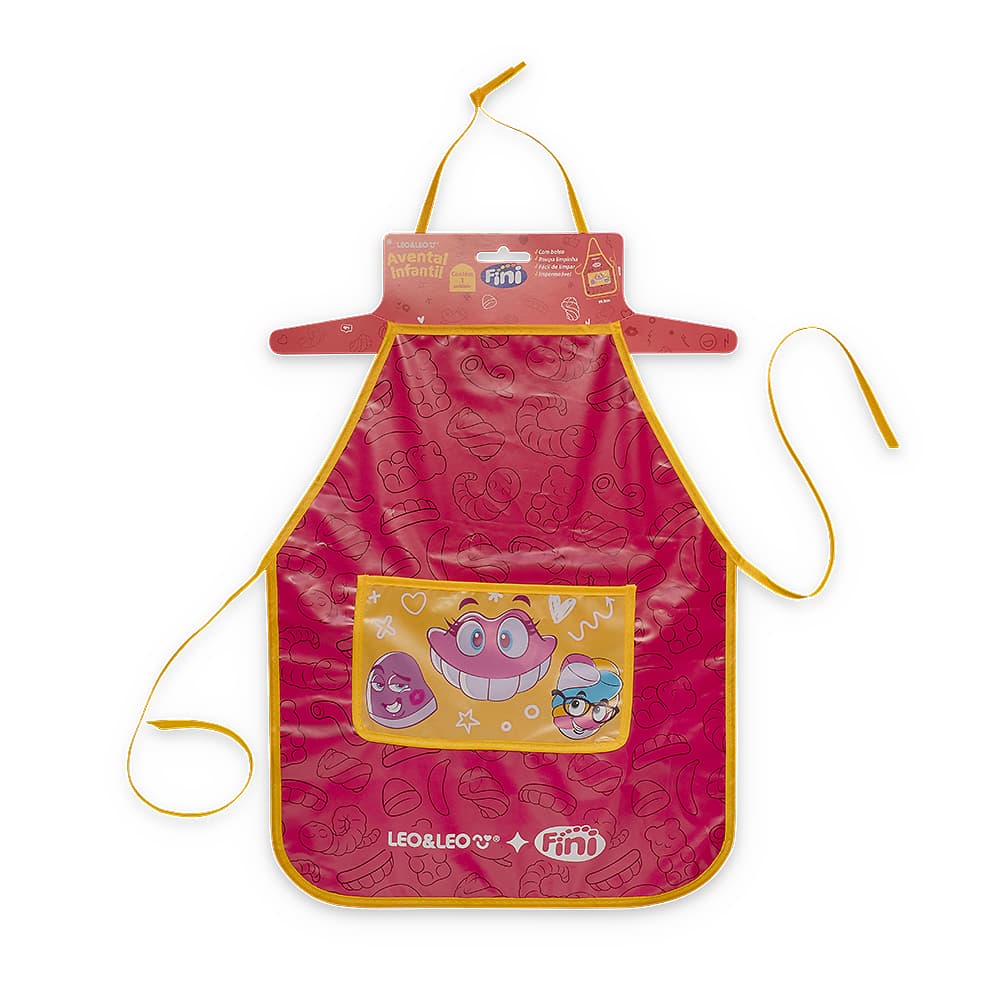 Avental Infantil Fini Impermeável C/ Bolso  - Cabide C/1 Und Leo&Leo