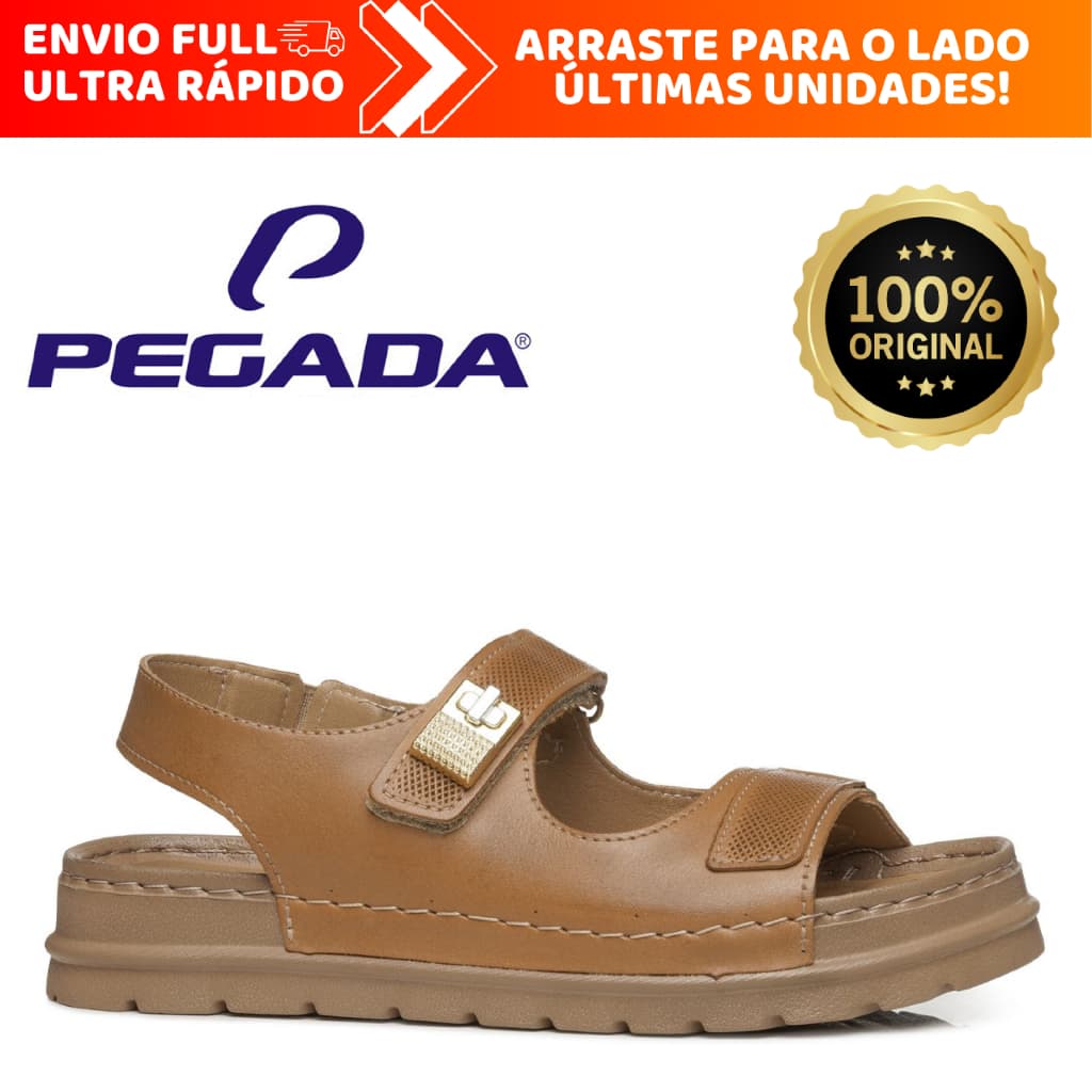 Sandália Pegada Feminina Ortopédica Em Couro 100% Legítimo Ultra Leve Macia e Estilosa