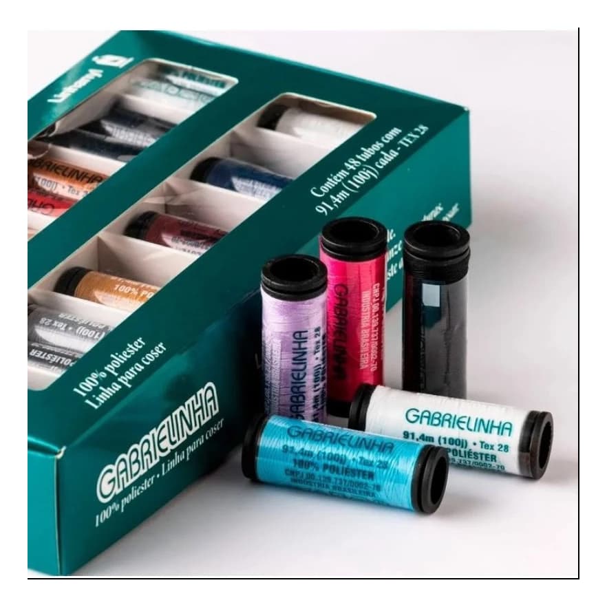 Kit 48 Linhas Gabrielinha Para Maquina de Costura - Costura/ Confecções/ Tecido
