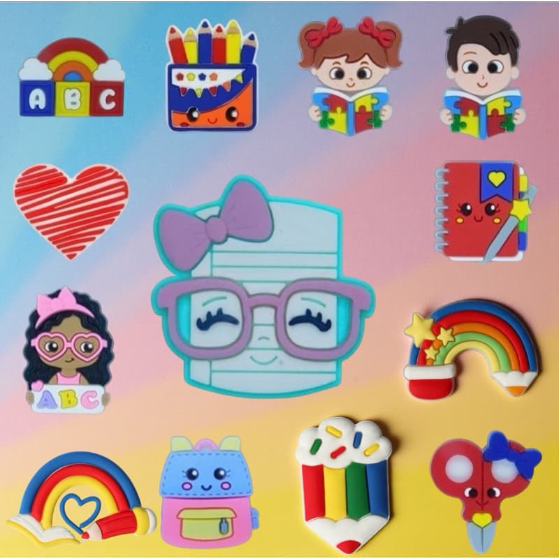 Kit 10 Apliques Escolar Emborrachados Fofo Professores