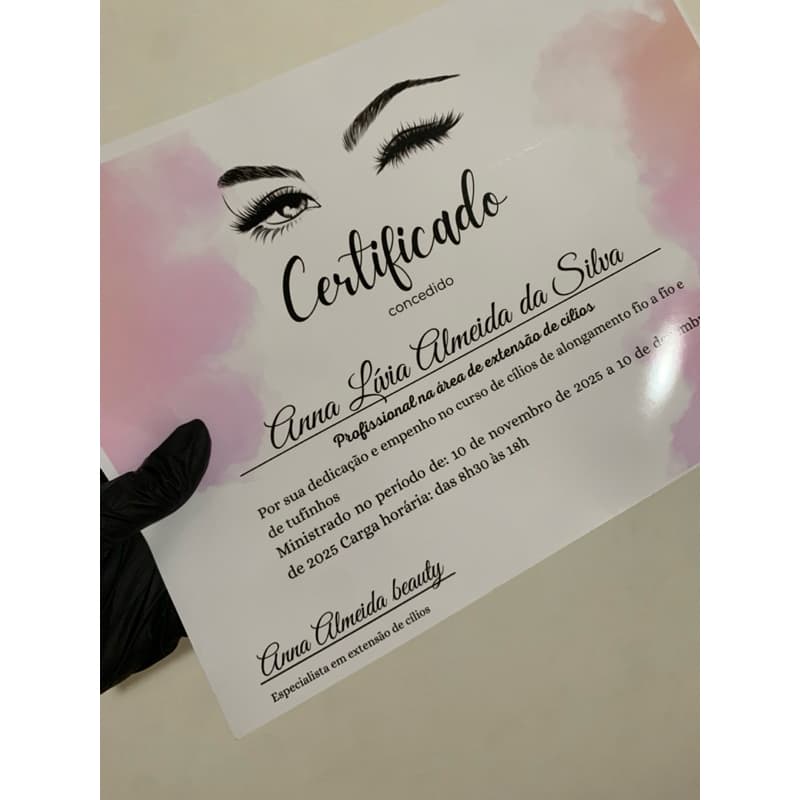 Certificados de Cursos de Beleza e Estética (Lash, Nails, Micropigmentação) Impressos, Personalizados e Prontos para Uso