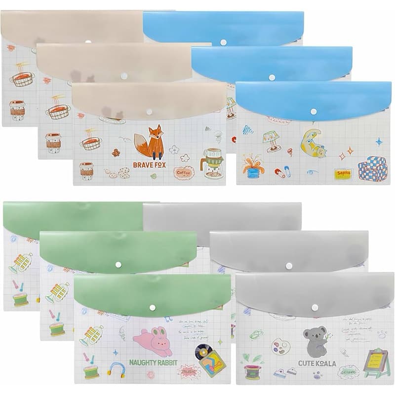 Pasta de Arquivo com fecho Botão, Porta certificado, Arquivo Tamanho A4, Organizador Arquivo (sortido)
