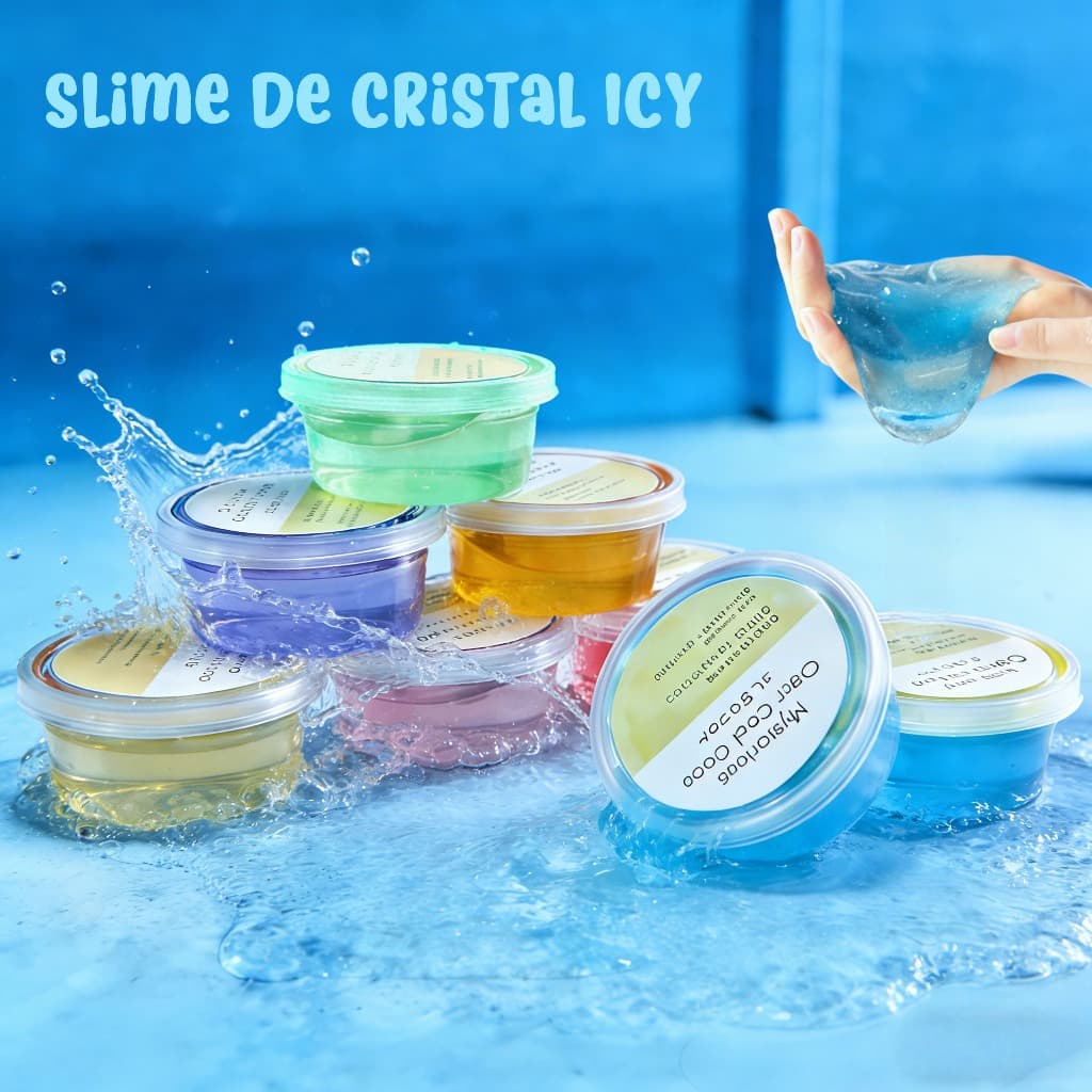 Kit 12 Slime Geleca Cristal - Não Tóxico Pronto para Brincar Brinquedo Anti-estresse