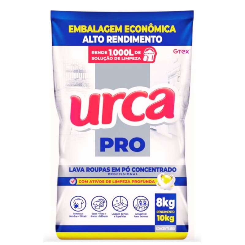 Lava Roupas Pó Concetrado Urca Pro 8 Kg Limpeza Profissional