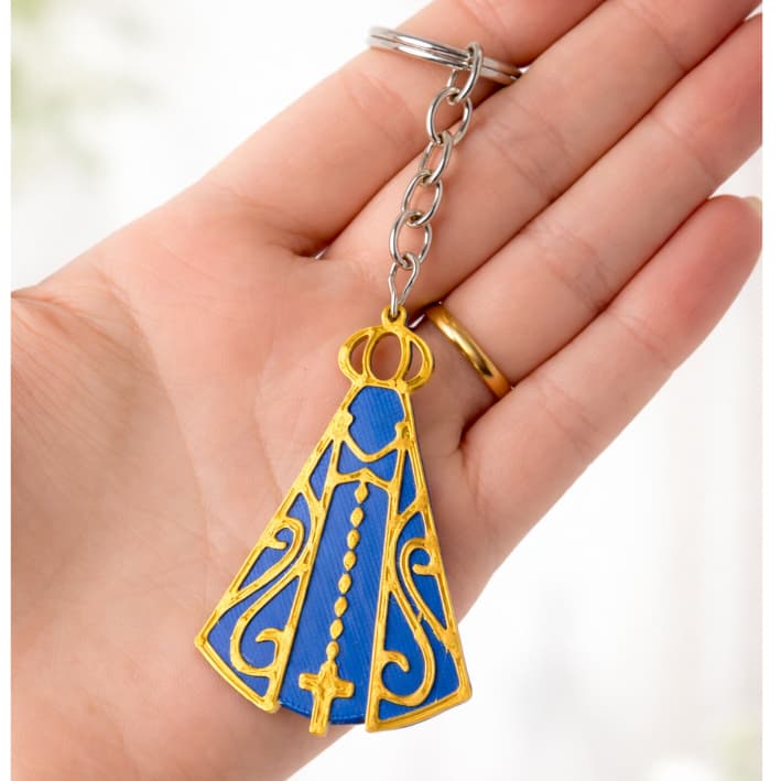 Chaveiro Nossa Senhora Aparecida Religioso/ Lembrancinha Católica para Batizado, Crisma e Eventos