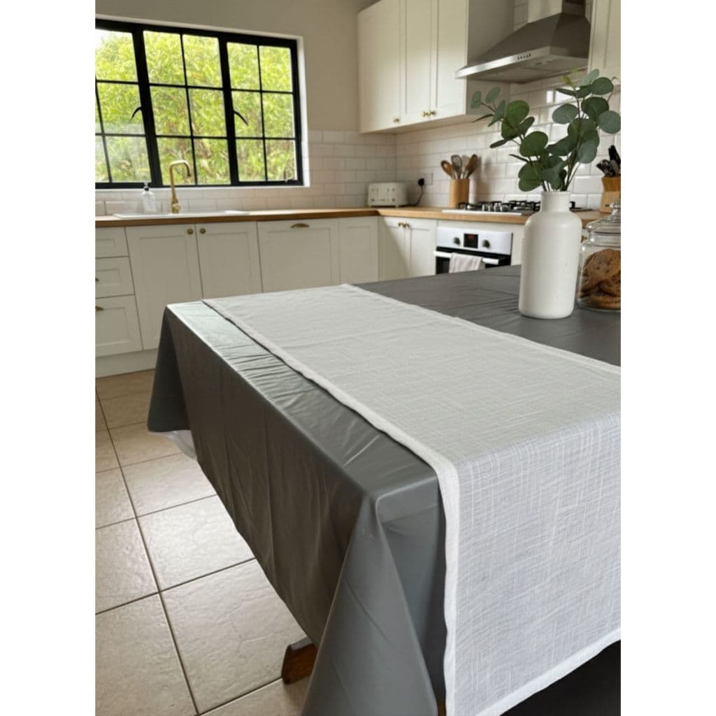 Caminho de Mesa 6 Lugares 1,90m Voal De Linho Mesa de Jantar Decoração Promoção Barato Luxo