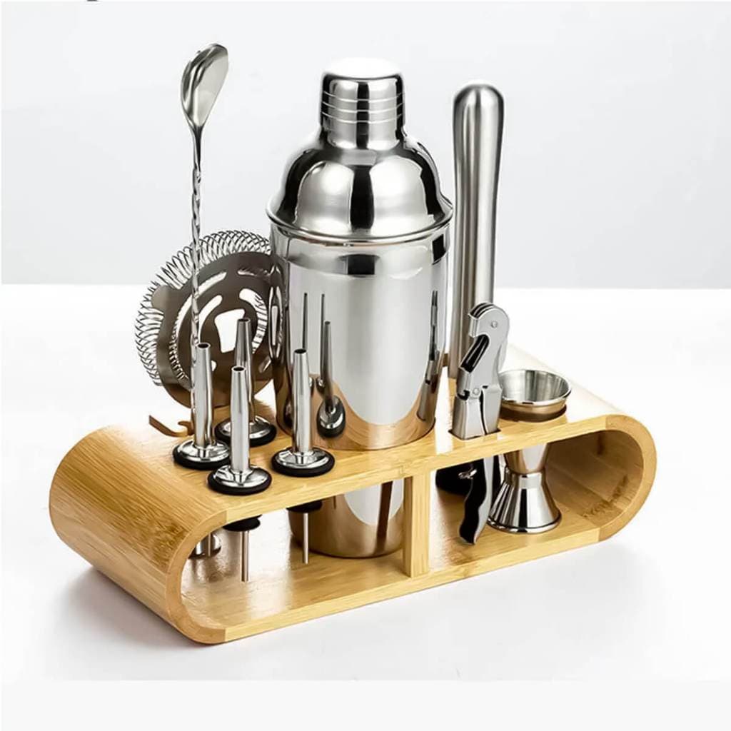 Kit Bartender Profissional Coqueteleira Inox com 12 Peças