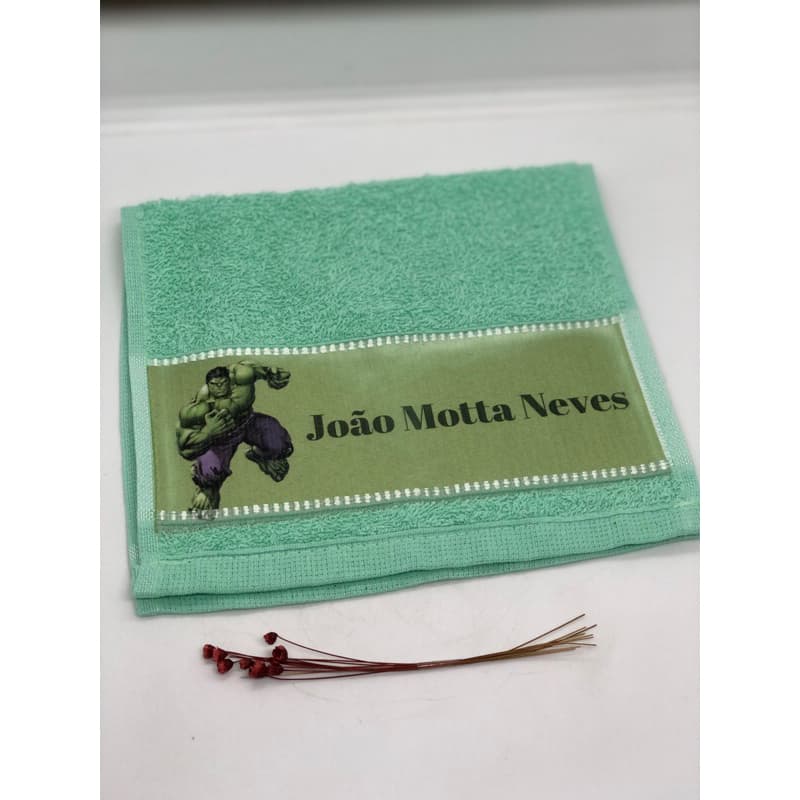 Toalhinha de rosto ou lanche lavabinho personalizada volta às aulas personagem infantil escolar com nome ou foto