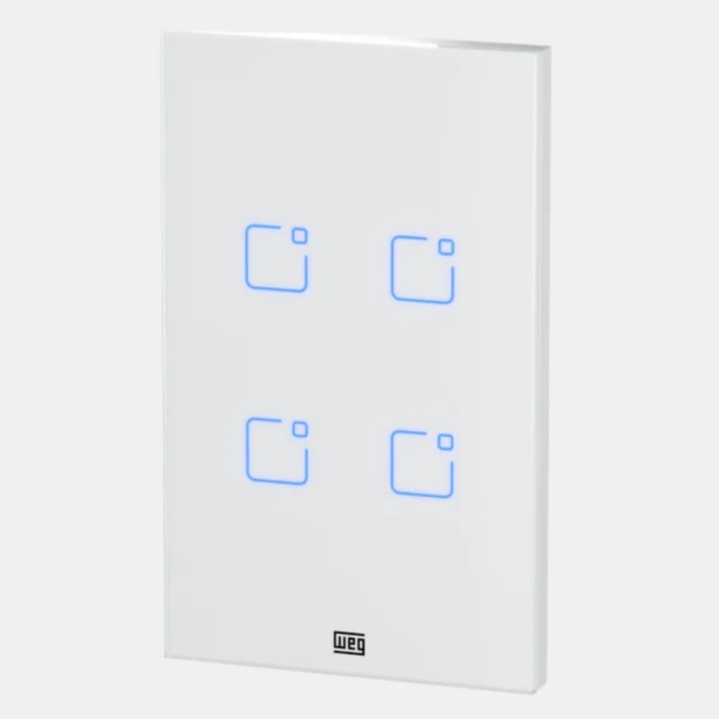 Interruptor Smart Inteligente Branco 4 Botões Weg Wifi Alexa Touch