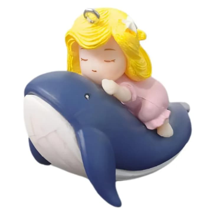 Enfeite Sereia Na Baleia Com Boia Flutuante Aquário Decoração