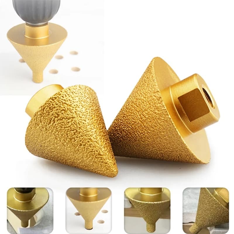 2 Peças Broca De Chanfro De Diamante 38MM 50MM M14 Ferramenta Rosca Para Moagem De Azulejos E Pedras
