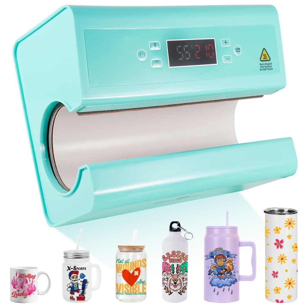 Prensa Térmica Automática para Copos, Máquina de Sublimação para Canecas de 30oz Azul-turquesa MECOLOUR
