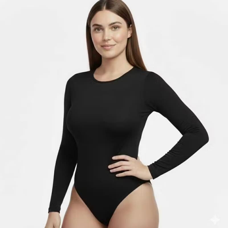 Body golinha redonda manga longa