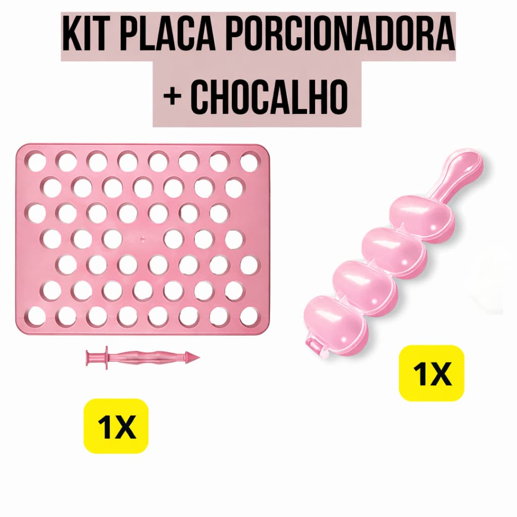 Kit Placa Porcionadora + Chocalho Enrolador Para Confeitos De Brigadeiro | BlueStar Injetemp