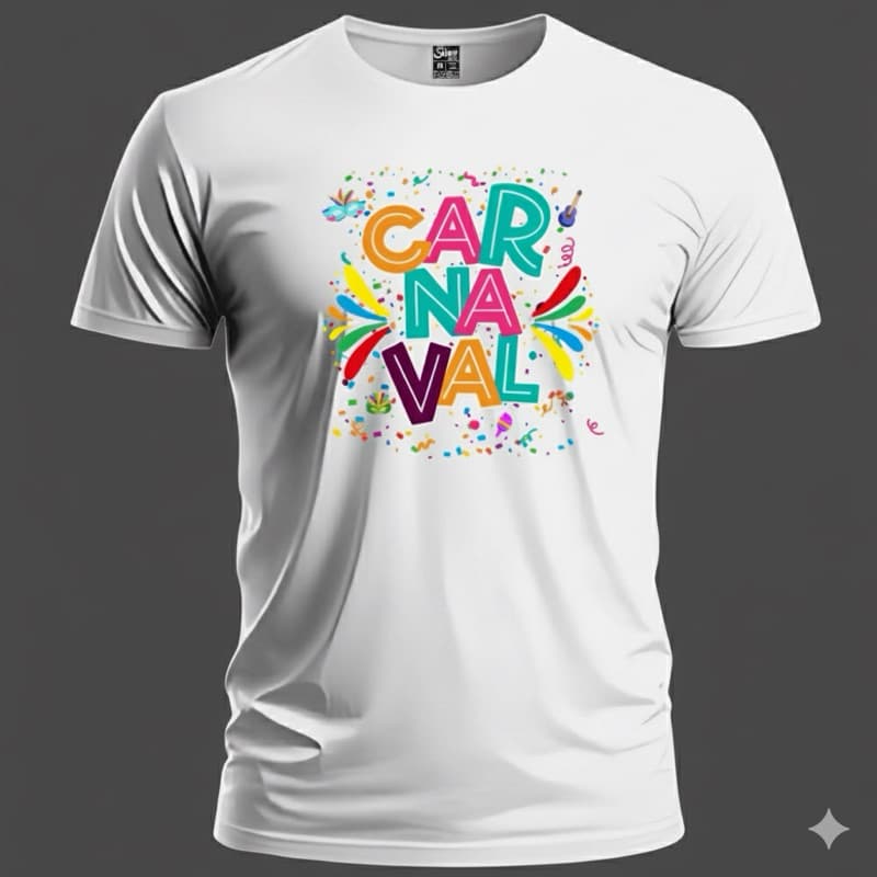 Camiseta De Carnaval Colorida 100%Algodão Blusa Unissex De Varias Cores