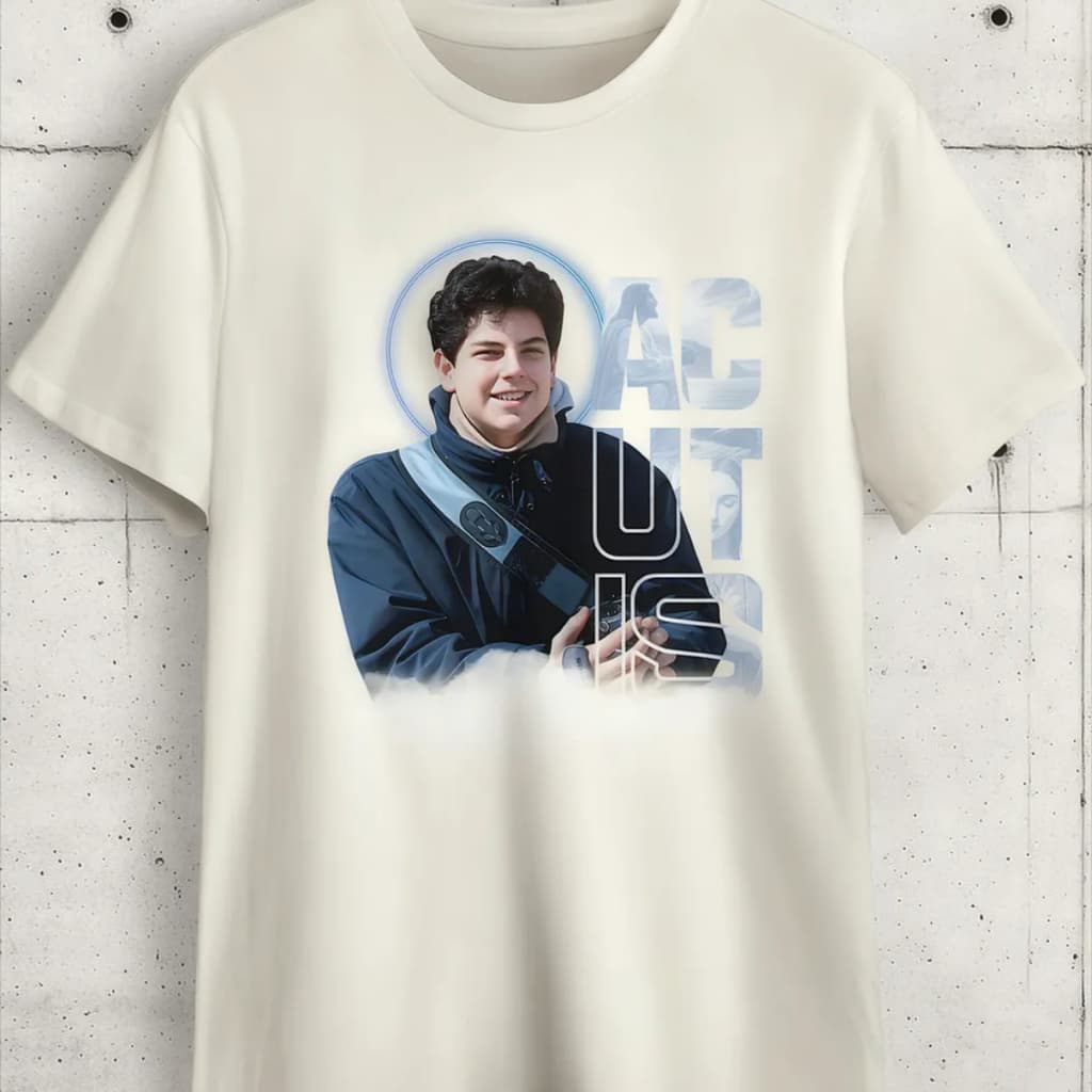 Camiseta Camisa Religiosa São Carlos Acutis Estilosa Catolica Gospel