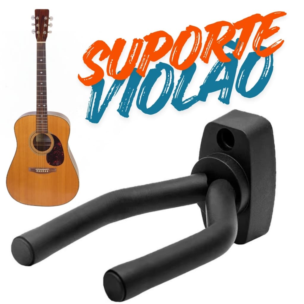 Suporte Violao Ukulele de Parede Para Guitarras Baixos Ajustável