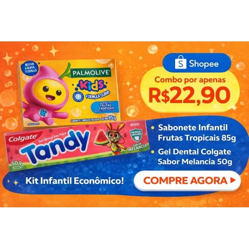 Kit Higiene Infantil Palmolive Kids + Colgate Tandy Gel Dental 2 Itens