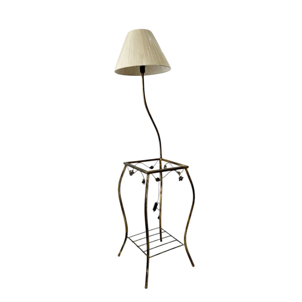 Coluna com abajur de flor cupula cru mesa de canto quadrada de flor aparador quadrado