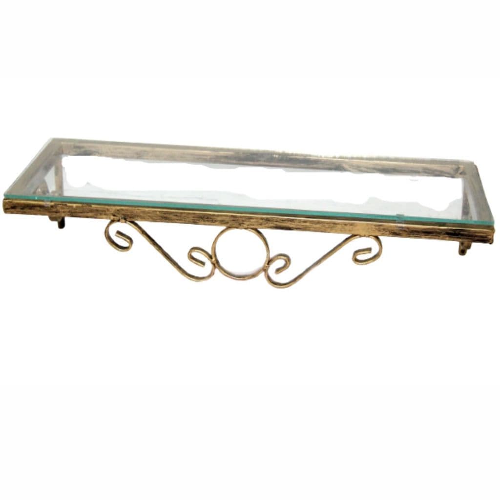 Console de parede 95x25 aparador retangular nicho ouro velho detalhe de arabesco