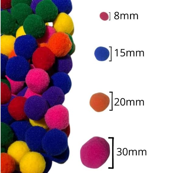 Pompom Solto 20mm - Pacote com 1000 Unidades