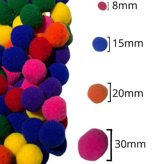 Pompom Solto 30mm - Pacote com 500 Unidades