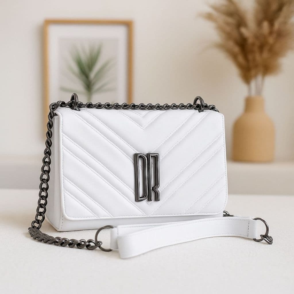 Bolsa Feminina Transversal De Lado E Ombro Alça De Corrente Lateral Reforçada Com Bolso